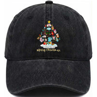 Christmas Nurse Tree Lights Washed Cotton Baseball Cap