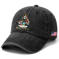 Christmas Nurse Tree Lights Washed Cotton Baseball Cap