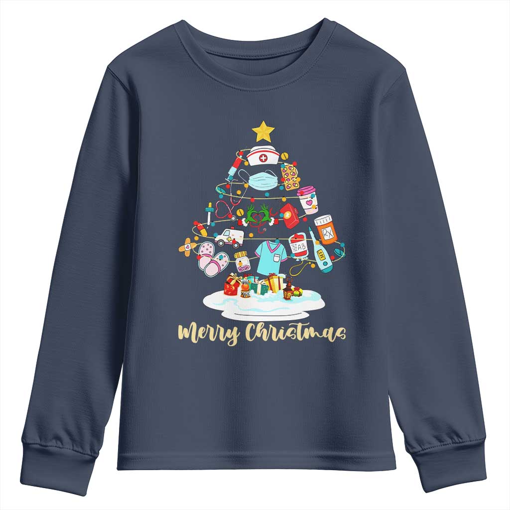 Christmas Nurse Tree Lights Youth Sweatshirt - Wonder Print Shop