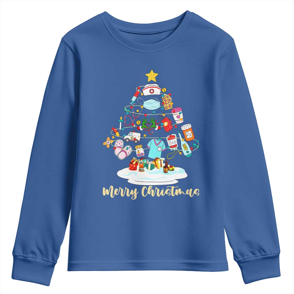 Christmas Nurse Tree Lights Youth Sweatshirt - Wonder Print Shop