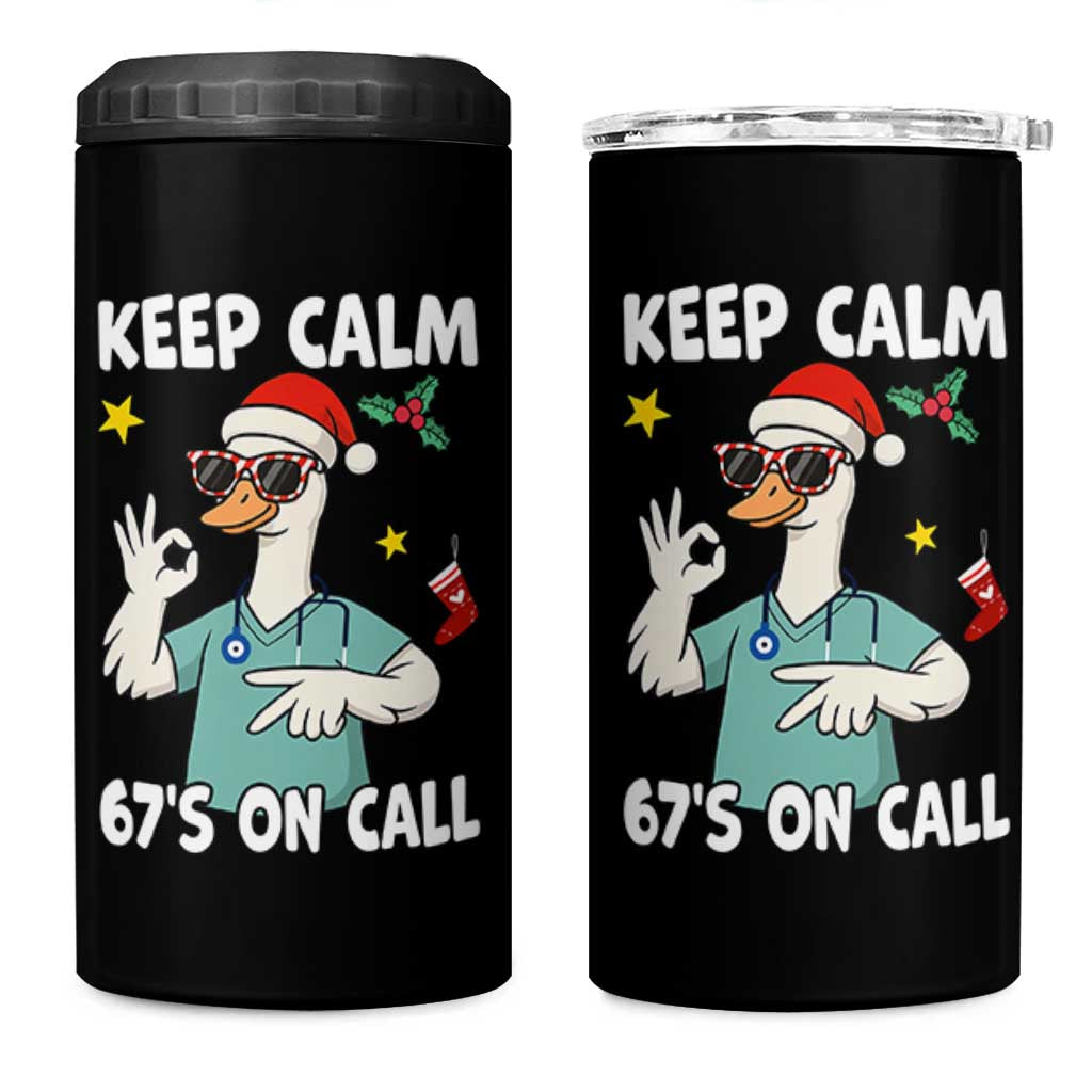 67 Six Seven Goose Nurse Christmas Meme 4 in 1 Can Cooler Tumbler - Wonder Print Shop