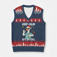 67 Six Seven Goose Nurse Xmas Meme V-Neck Knit Sweater Vest - Wonder Print Shop