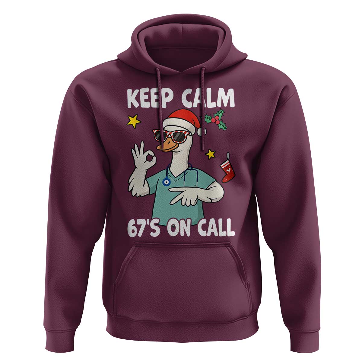 67 Six Seven Goose Nurse Christmas Meme Hoodie - Wonder Print Shop