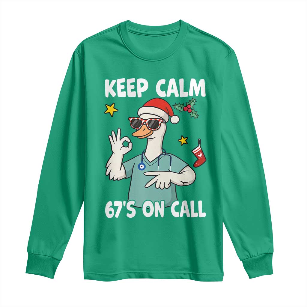 67 Six Seven Goose Nurse Christmas Meme Long Sleeve Shirt - Wonder Print Shop