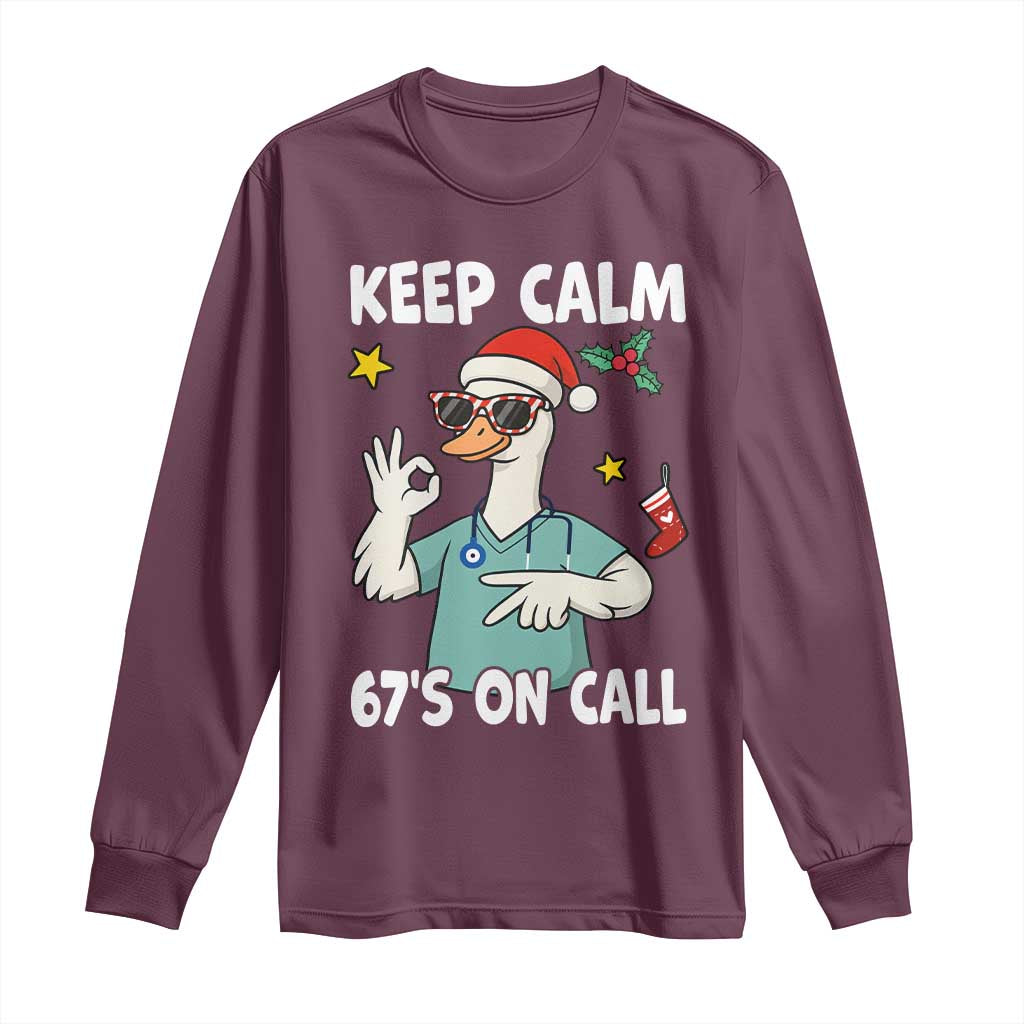 67 Six Seven Goose Nurse Christmas Meme Long Sleeve Shirt - Wonder Print Shop