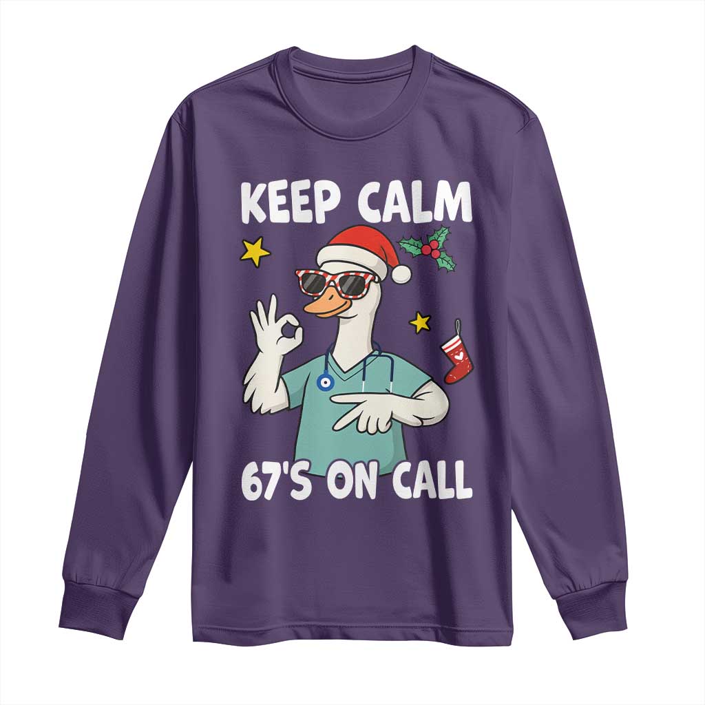 67 Six Seven Goose Nurse Christmas Meme Long Sleeve Shirt - Wonder Print Shop