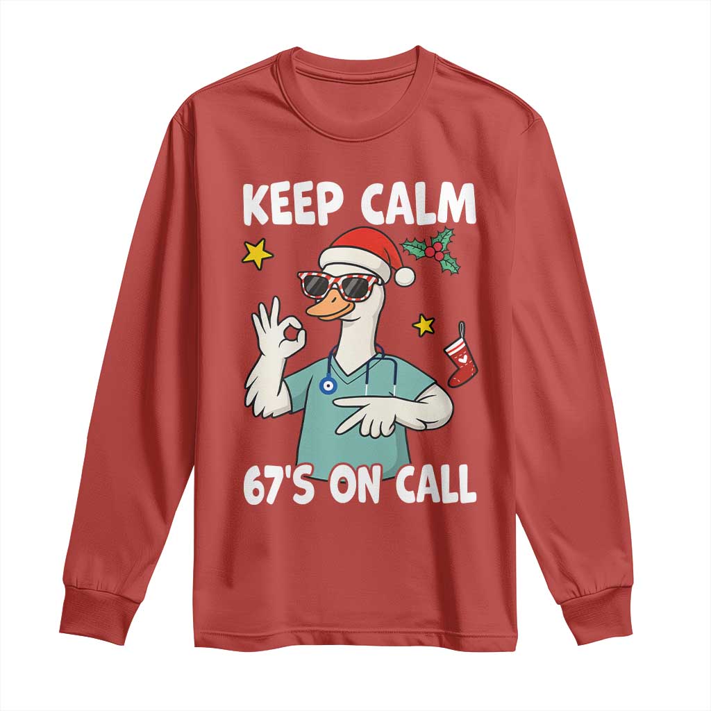 67 Six Seven Goose Nurse Christmas Meme Long Sleeve Shirt - Wonder Print Shop