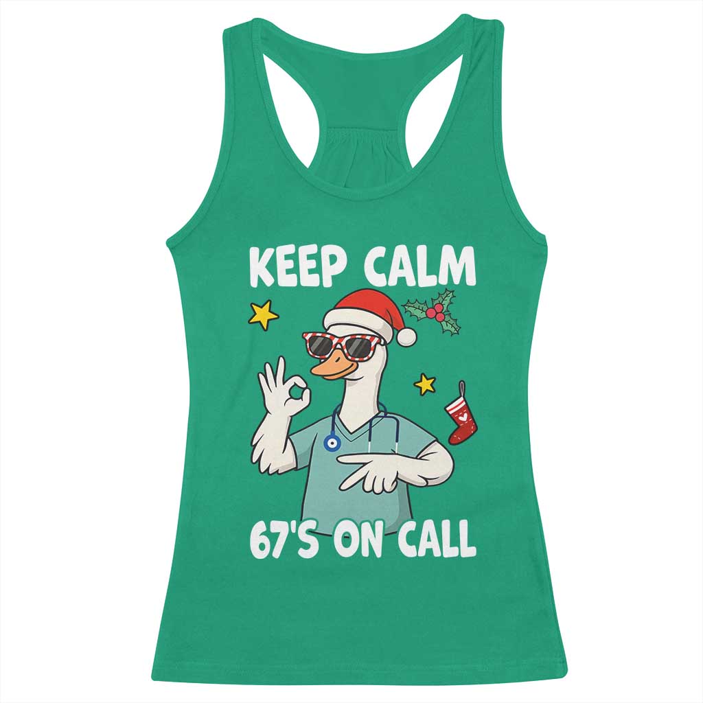 67 Six Seven Goose Nurse Christmas Meme Racerback Tank Top - Wonder Print Shop