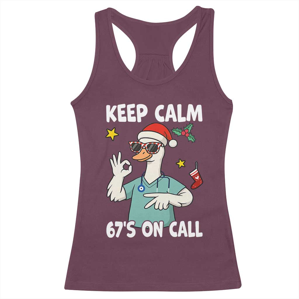 67 Six Seven Goose Nurse Christmas Meme Racerback Tank Top - Wonder Print Shop