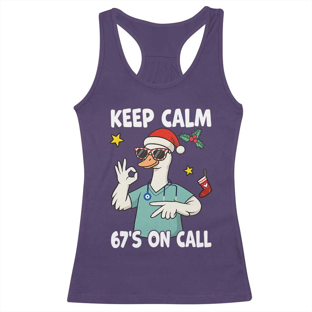 67 Six Seven Goose Nurse Christmas Meme Racerback Tank Top - Wonder Print Shop