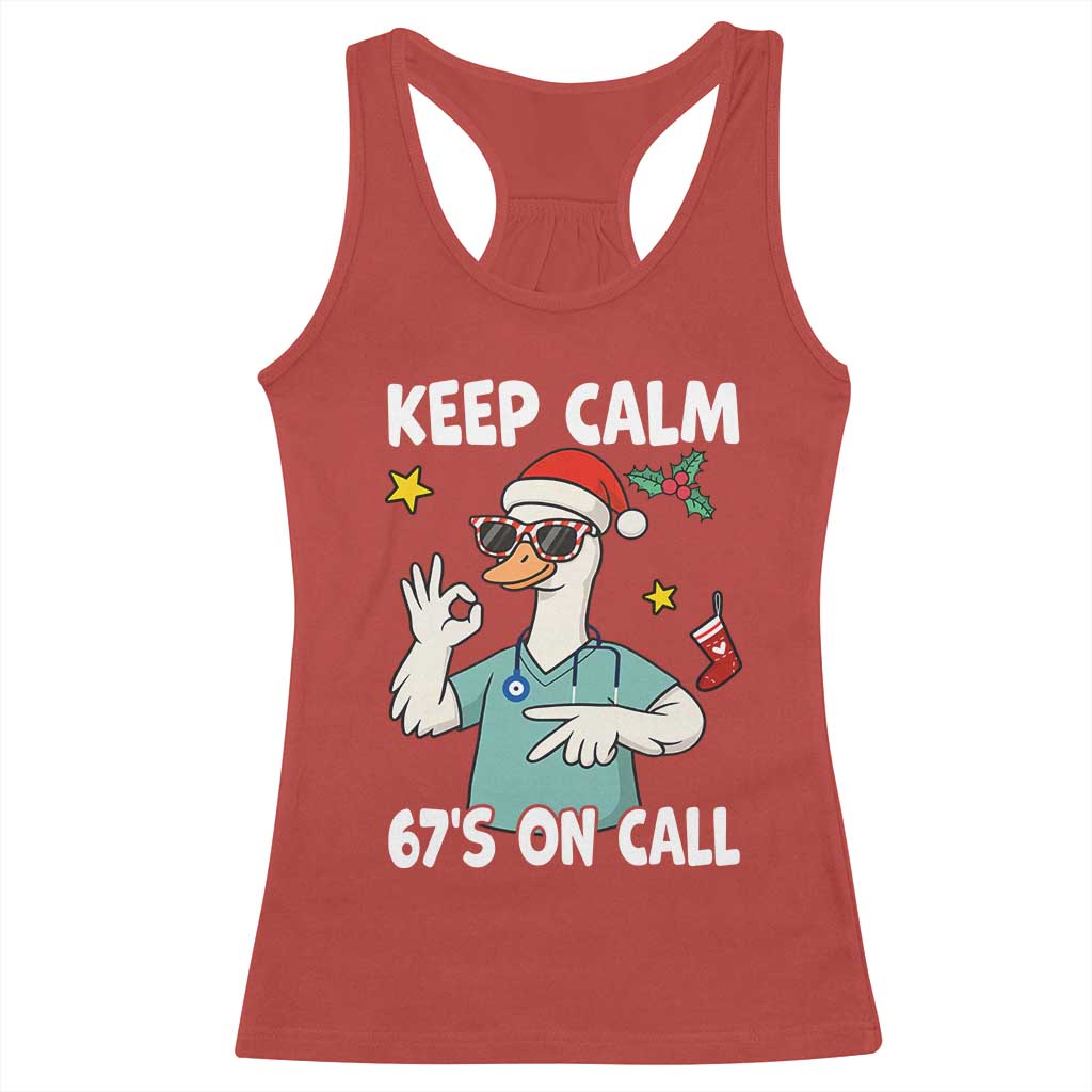 67 Six Seven Goose Nurse Christmas Meme Racerback Tank Top - Wonder Print Shop