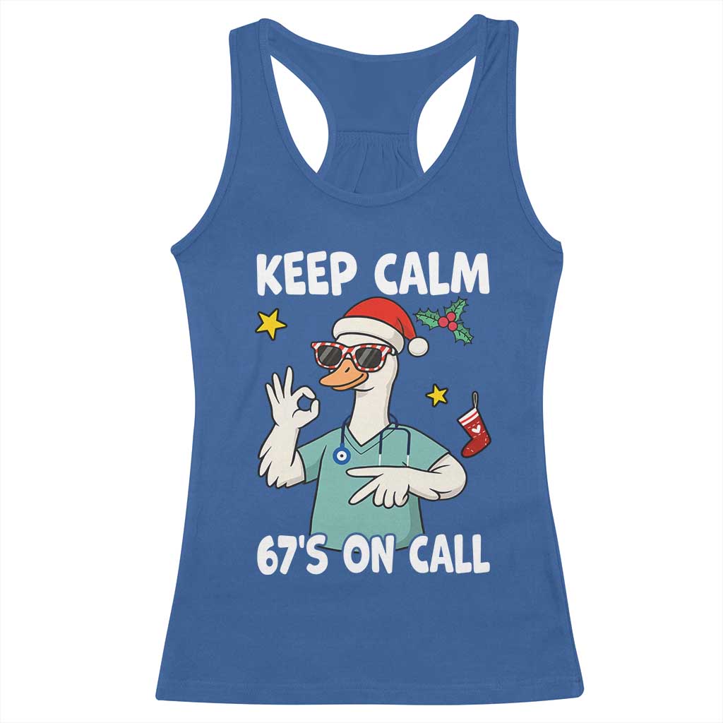 67 Six Seven Goose Nurse Christmas Meme Racerback Tank Top - Wonder Print Shop