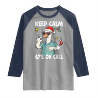 67 Six Seven Goose Nurse Christmas Meme Raglan Shirt - Wonder Print Shop
