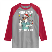 67 Six Seven Goose Nurse Christmas Meme Raglan Shirt - Wonder Print Shop