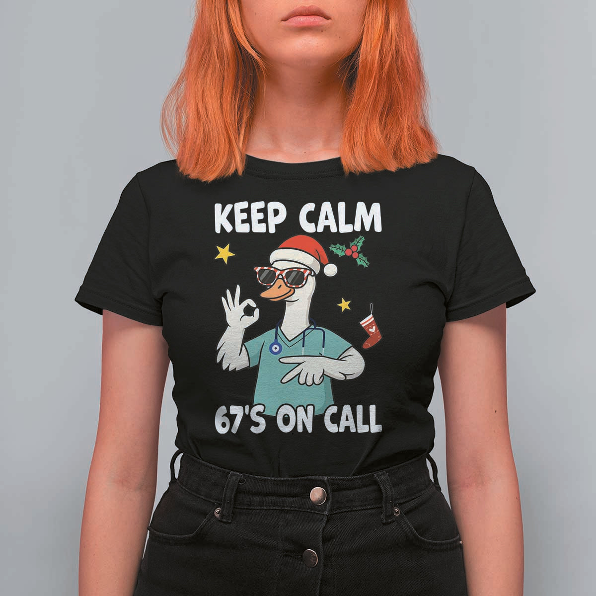 67 Six Seven Goose Nurse Christmas Meme T Shirt For Women - Wonder Print Shop