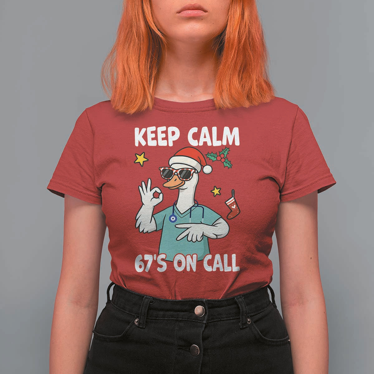 67 Six Seven Goose Nurse Christmas Meme T Shirt For Women - Wonder Print Shop