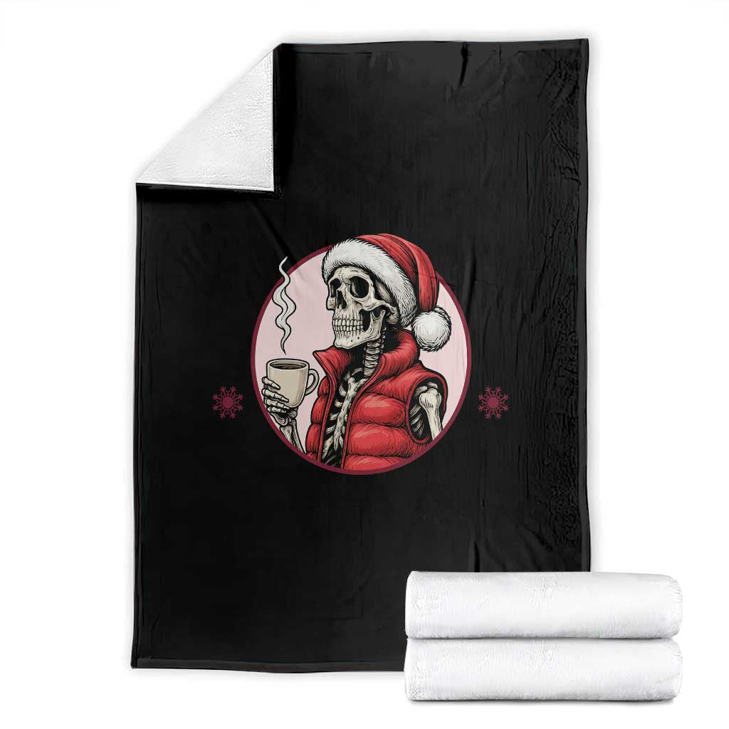 Funny Skeleton Christmas Throw Blanket Ho Ho Hold Your Breath Radiolocy Dept - Wonder Print Shop