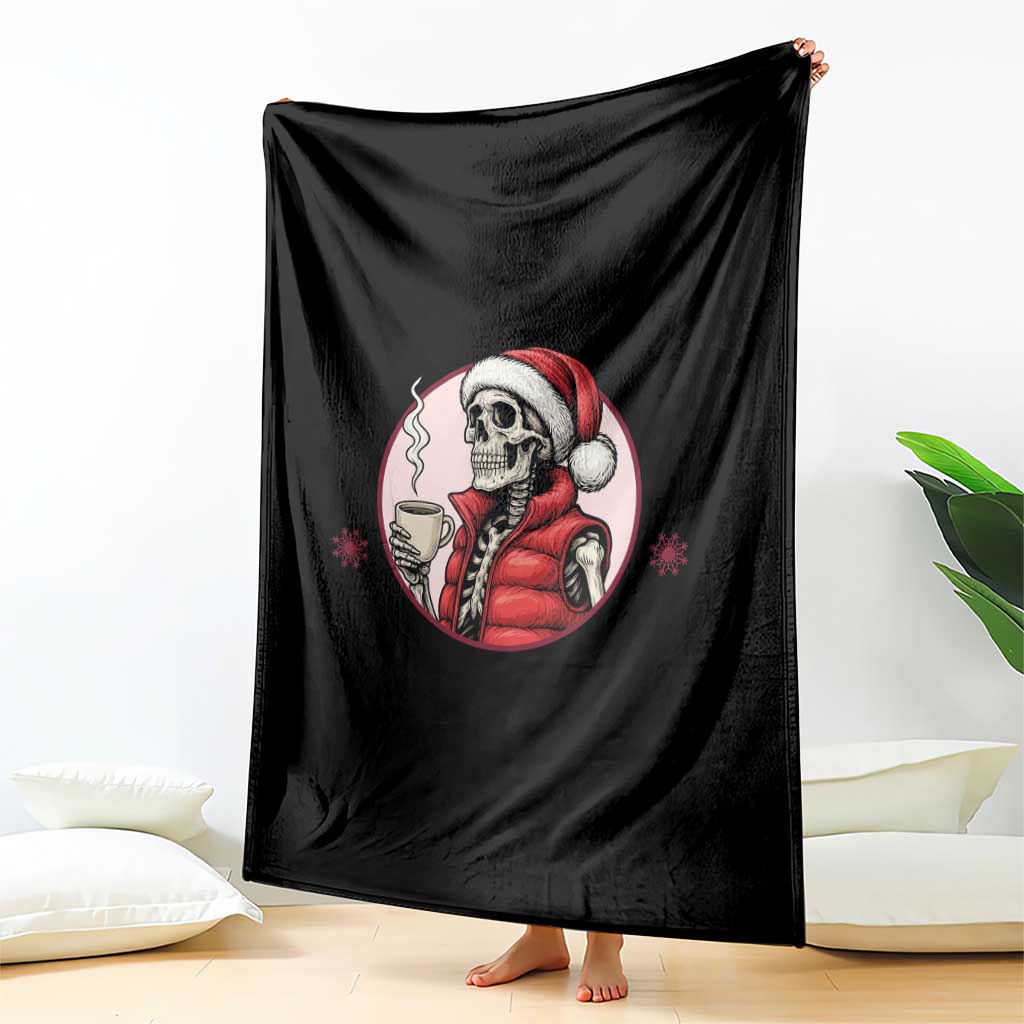 Funny Skeleton Christmas Throw Blanket Ho Ho Hold Your Breath Radiolocy Dept - Wonder Print Shop