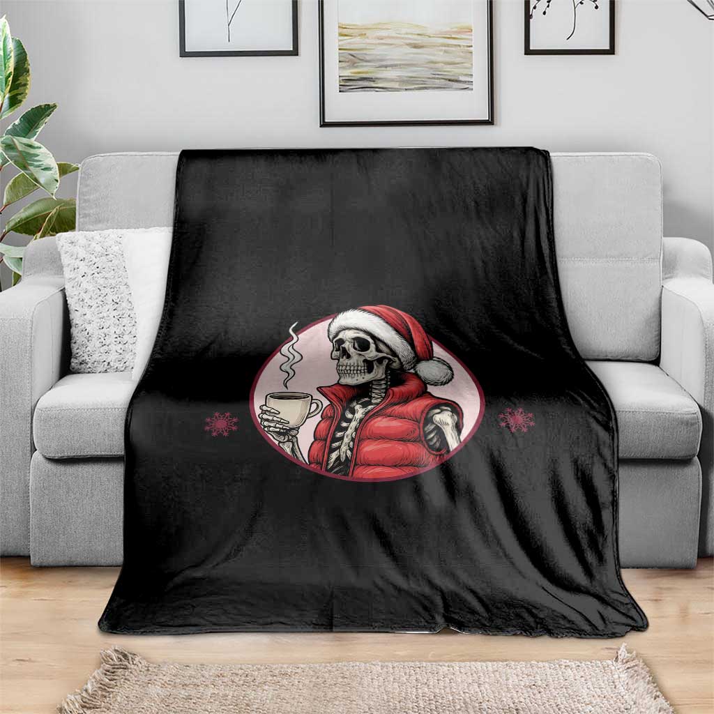 Funny Skeleton Christmas Throw Blanket Ho Ho Hold Your Breath Radiolocy Dept - Wonder Print Shop