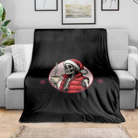 Funny Skeleton Christmas Throw Blanket Ho Ho Hold Your Breath Radiolocy Dept - Wonder Print Shop