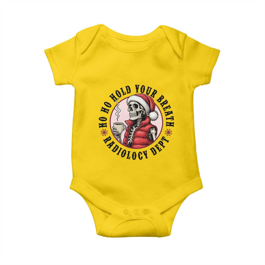 Funny Skeleton Christmas Baby Onesie Ho Ho Hold Your Breath Radiolocy Dept - Wonder Print Shop