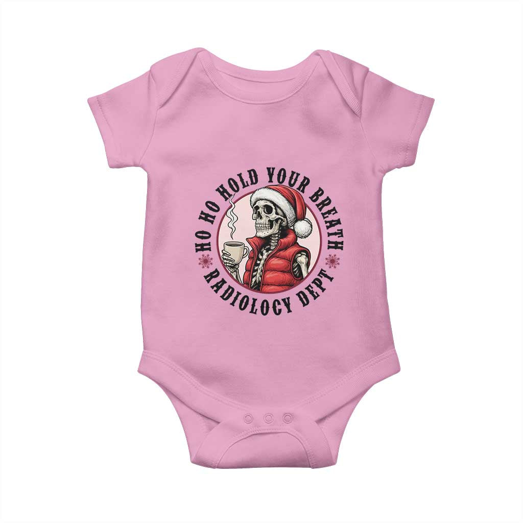 Funny Skeleton Christmas Baby Onesie Ho Ho Hold Your Breath Radiolocy Dept - Wonder Print Shop