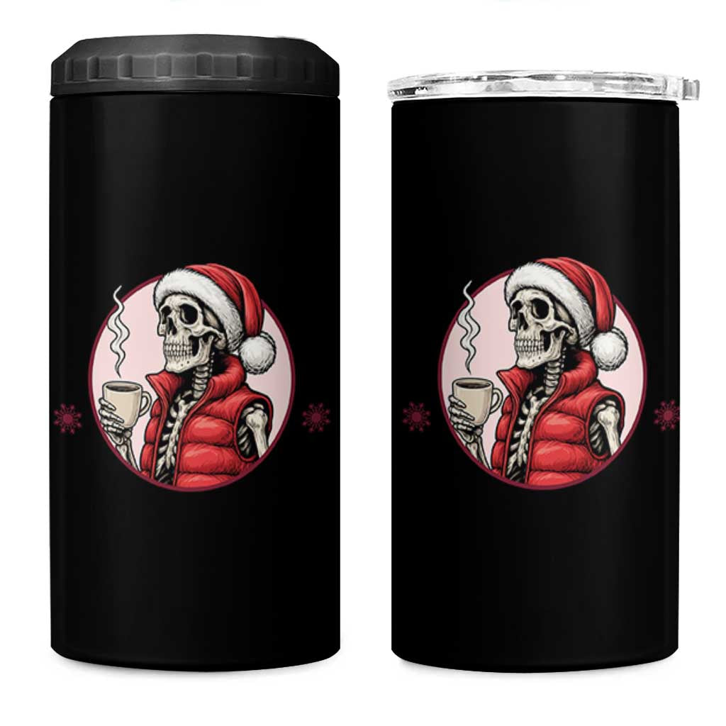 Funny Skeleton Christmas 4 in 1 Can Cooler Tumbler Ho Ho Hold Your Breath Radiolocy Dept - Wonder Print Shop