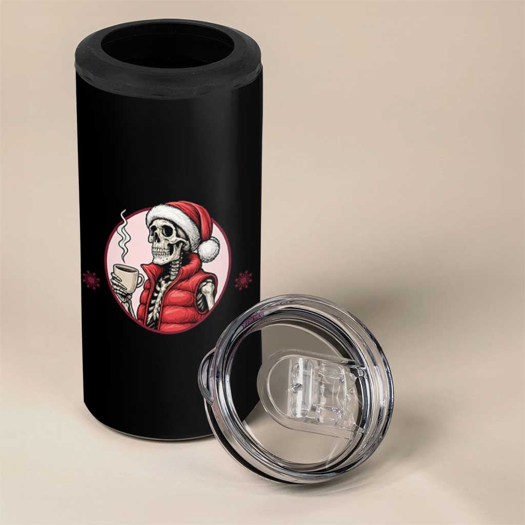 Funny Skeleton Christmas 4 in 1 Can Cooler Tumbler Ho Ho Hold Your Breath Radiolocy Dept - Wonder Print Shop