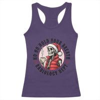 Funny Skeleton Christmas Racerback Tank Top Ho Ho Hold Your Breath Radiolocy Dept - Wonder Print Shop