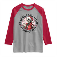 Funny Skeleton Christmas Raglan Shirt Ho Ho Hold Your Breath Radiolocy Dept - Wonder Print Shop