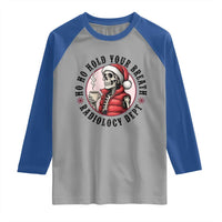 Funny Skeleton Christmas Raglan Shirt Ho Ho Hold Your Breath Radiolocy Dept - Wonder Print Shop