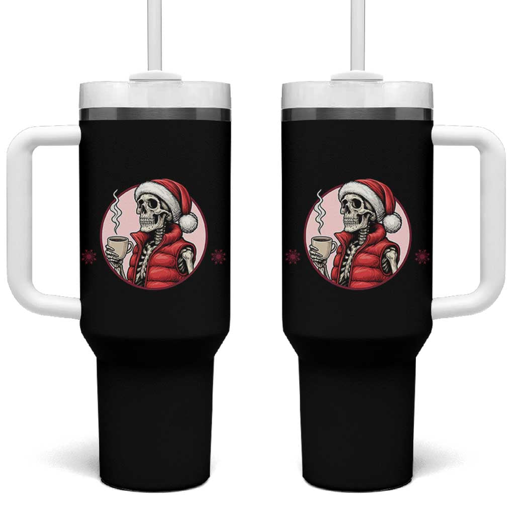 Funny Skeleton Christmas Tumbler With Handle Ho Ho Hold Your Breath Radiolocy Dept - Wonder Print Shop