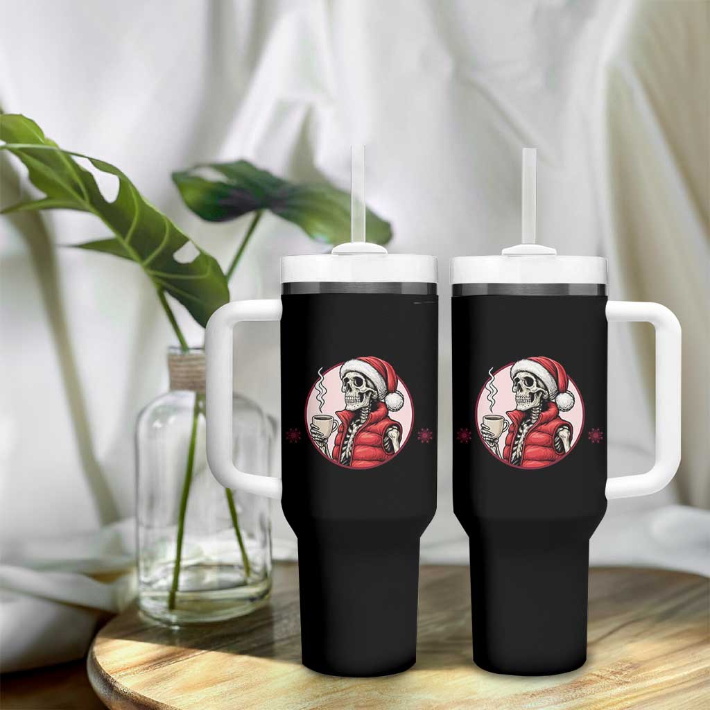 Funny Skeleton Christmas Tumbler With Handle Ho Ho Hold Your Breath Radiolocy Dept - Wonder Print Shop