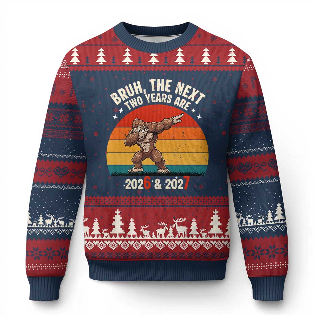 67 New Year Ugly Christmas Sweater Funny Six Seven Bruh Bigfoot Meme - Wonder Print Shop
