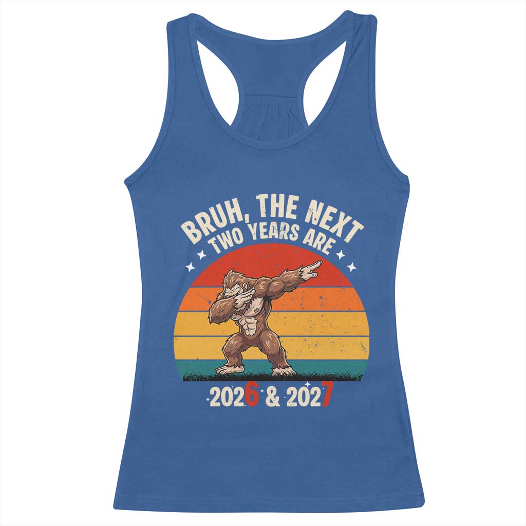 67 New Year Racerback Tank Top Funny Six Seven Bruh Bigfoot Meme - Wonder Print Shop