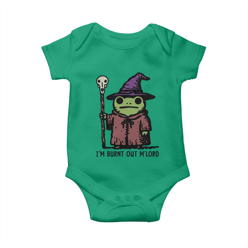 I Am Burnt Out M'lord Baby Onesie Funny Wizard Frog Meme - Wonder Print Shop