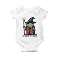 I Am Burnt Out M'lord Baby Onesie Funny Wizard Frog Meme - Wonder Print Shop