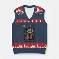 I Am Burnt Out M'lord V-Neck Knit Sweater Vest Funny Wizard Frog Meme - Wonder Print Shop