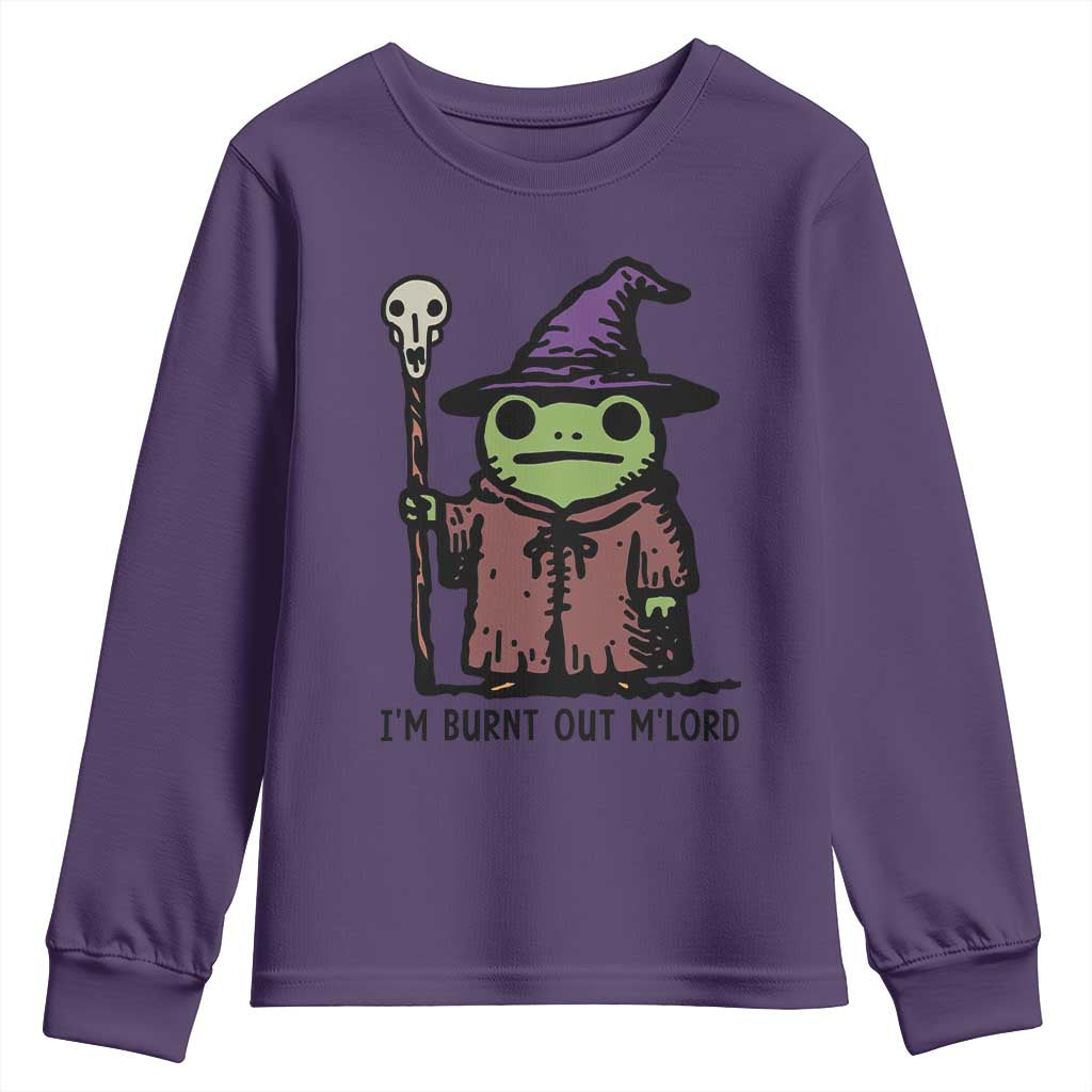 I Am Burnt Out M'lord Youth Sweatshirt Funny Wizard Frog Meme - Wonder Print Shop