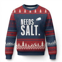 Needs Salt Ugly Christmas Sweater Funny Cooking Baking Foodie - Wonder Print Shop