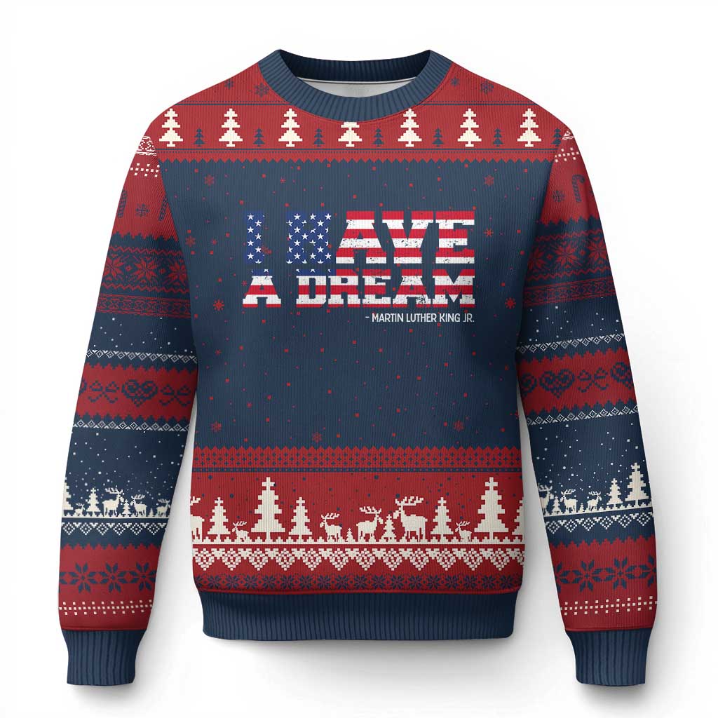 Martin Luther King Jr Ugly Christmas Sweater Black History African American - Wonder Print Shop