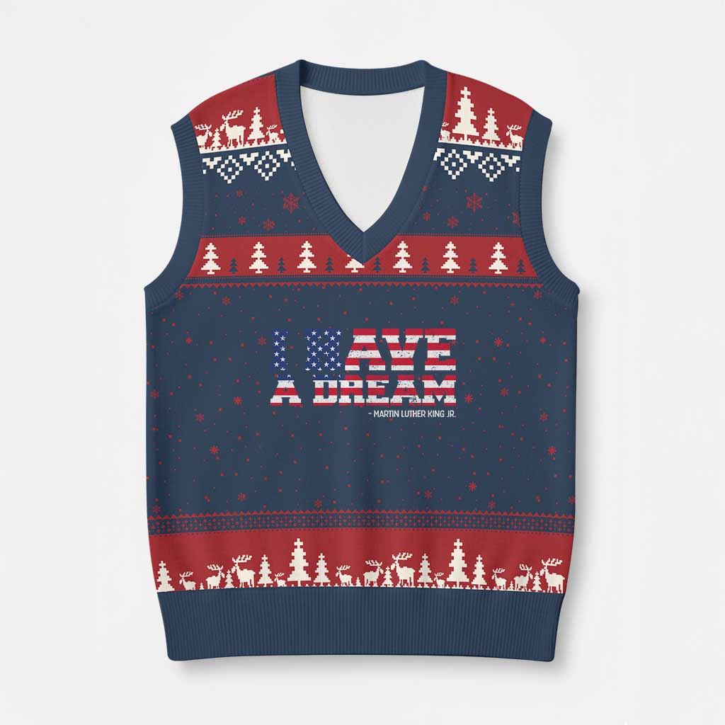 Martin Luther King Jr V-Neck Knit Sweater Vest Black History African American - Wonder Print Shop