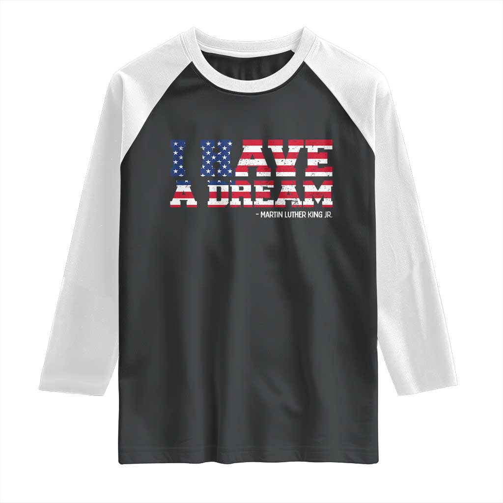 Martin Luther King Jr Raglan Shirt Black History African American - Wonder Print Shop