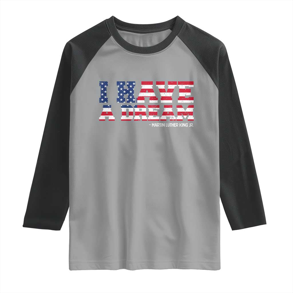Martin Luther King Jr Raglan Shirt Black History African American - Wonder Print Shop