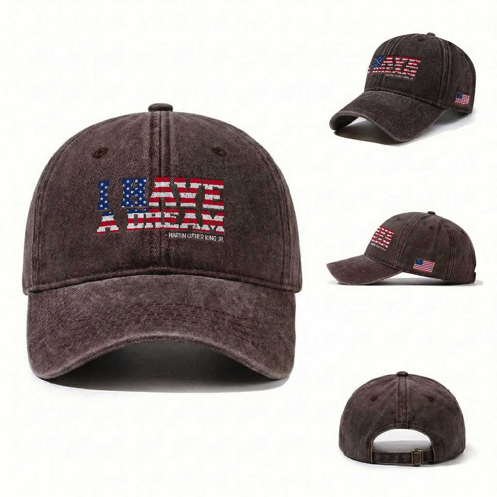 Martin Luther King Jr Washed Cotton Baseball Cap Black History African American