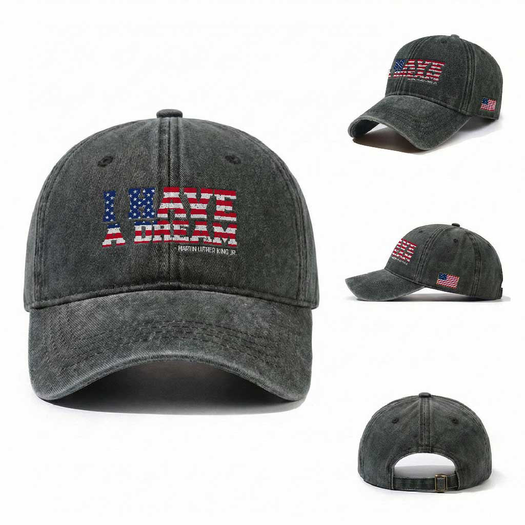 Martin Luther King Jr Washed Cotton Baseball Cap Black History African American