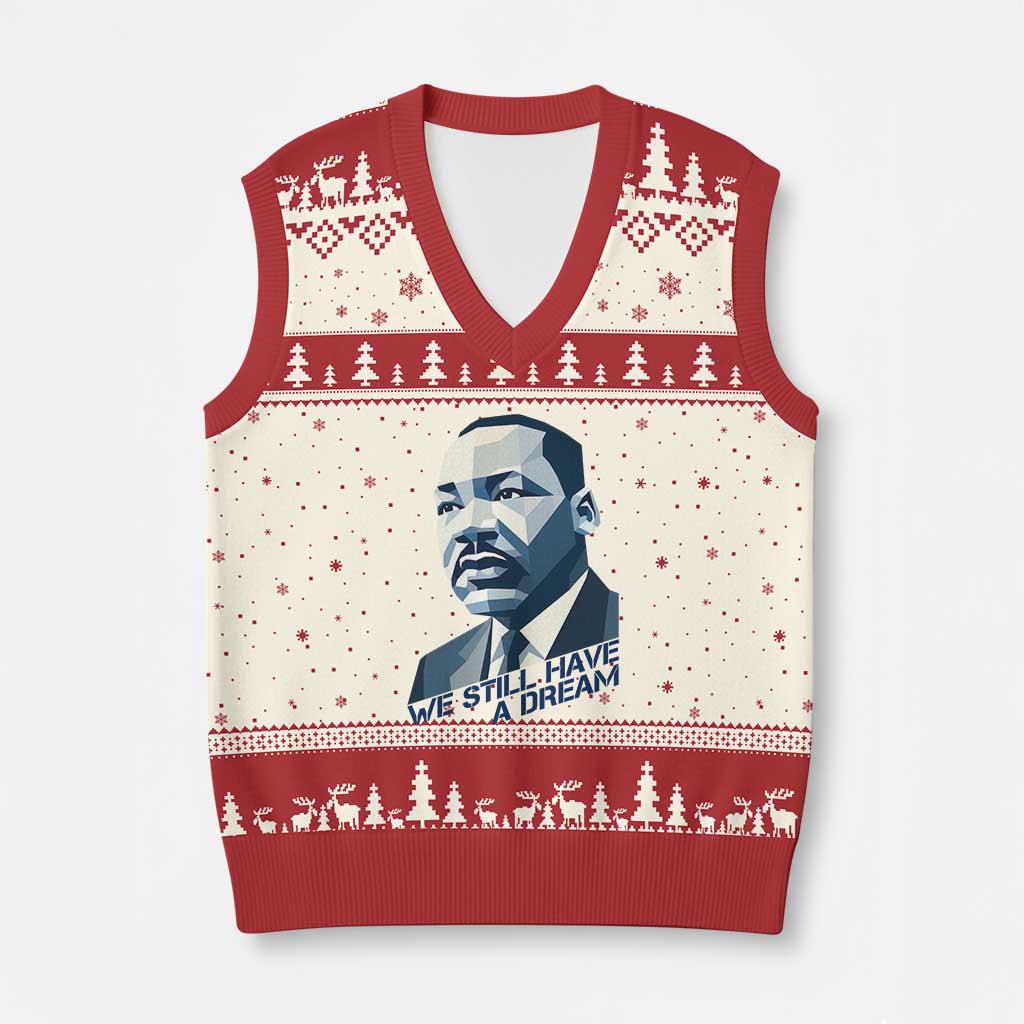 Martin Luther King Jr V-Neck Knit Sweater Vest We Still Have A Dream - Wonder Print Shop