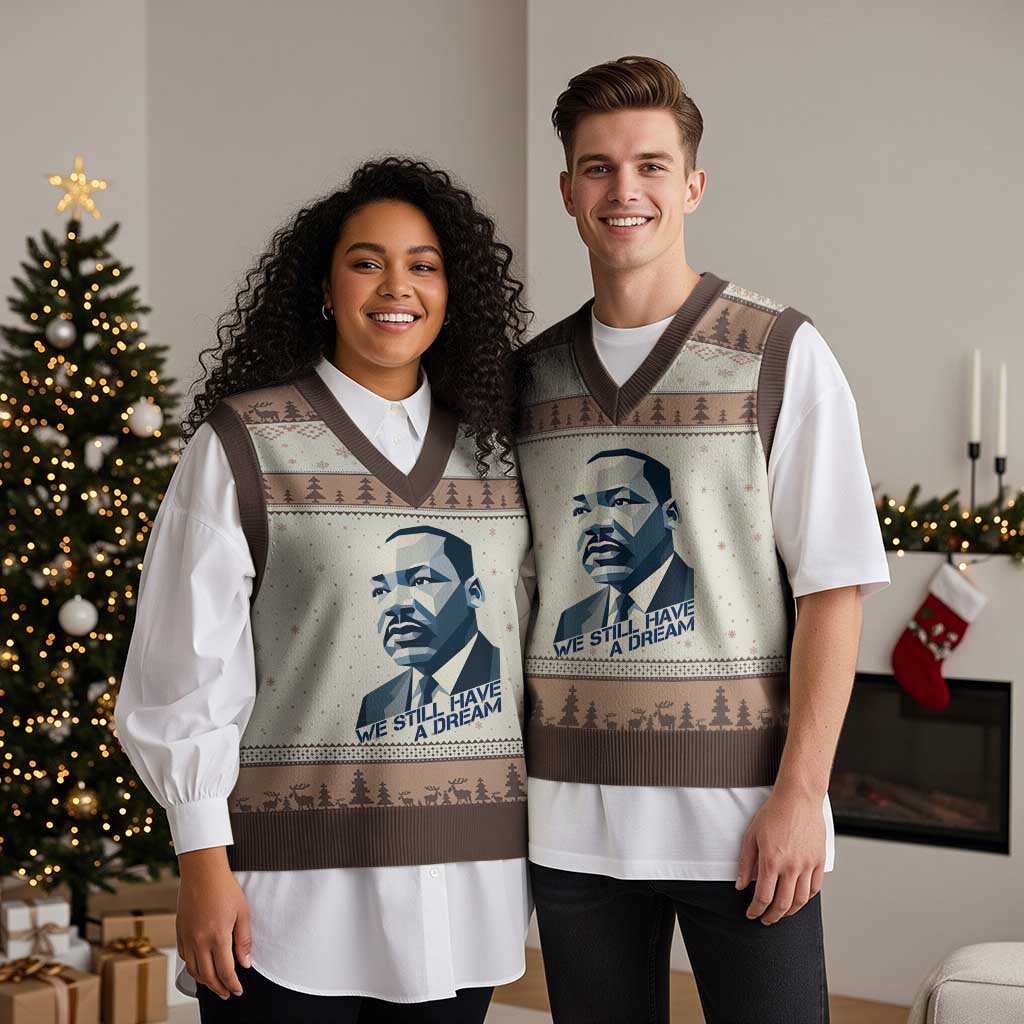 Martin Luther King Jr V-Neck Knit Sweater Vest We Still Have A Dream - Wonder Print Shop