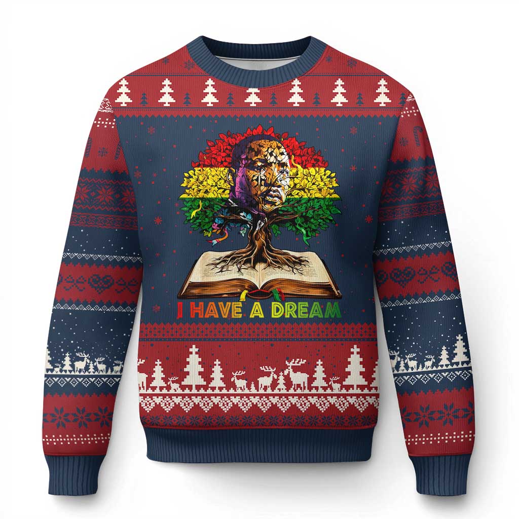 Martin Luther King Jr Ugly Christmas Sweater Black History Month Melanin African - Wonder Print Shop
