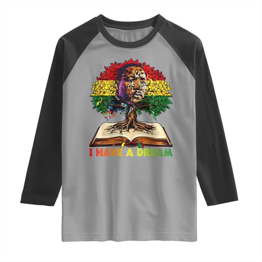 Martin Luther King Jr Raglan Shirt Black History Month Melanin African - Wonder Print Shop
